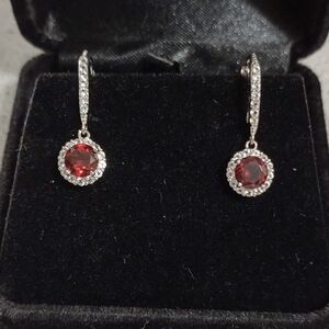 Firm final price!* Sterling leverbacks (January birthstone)